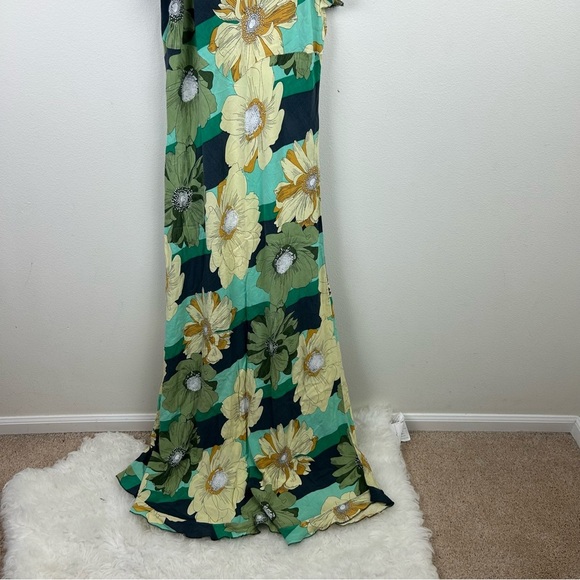 O'Neil Ellis Floral Ruffle Maxi Slip dress summer beachy maxi dress size: XL - Picture 10 of 13